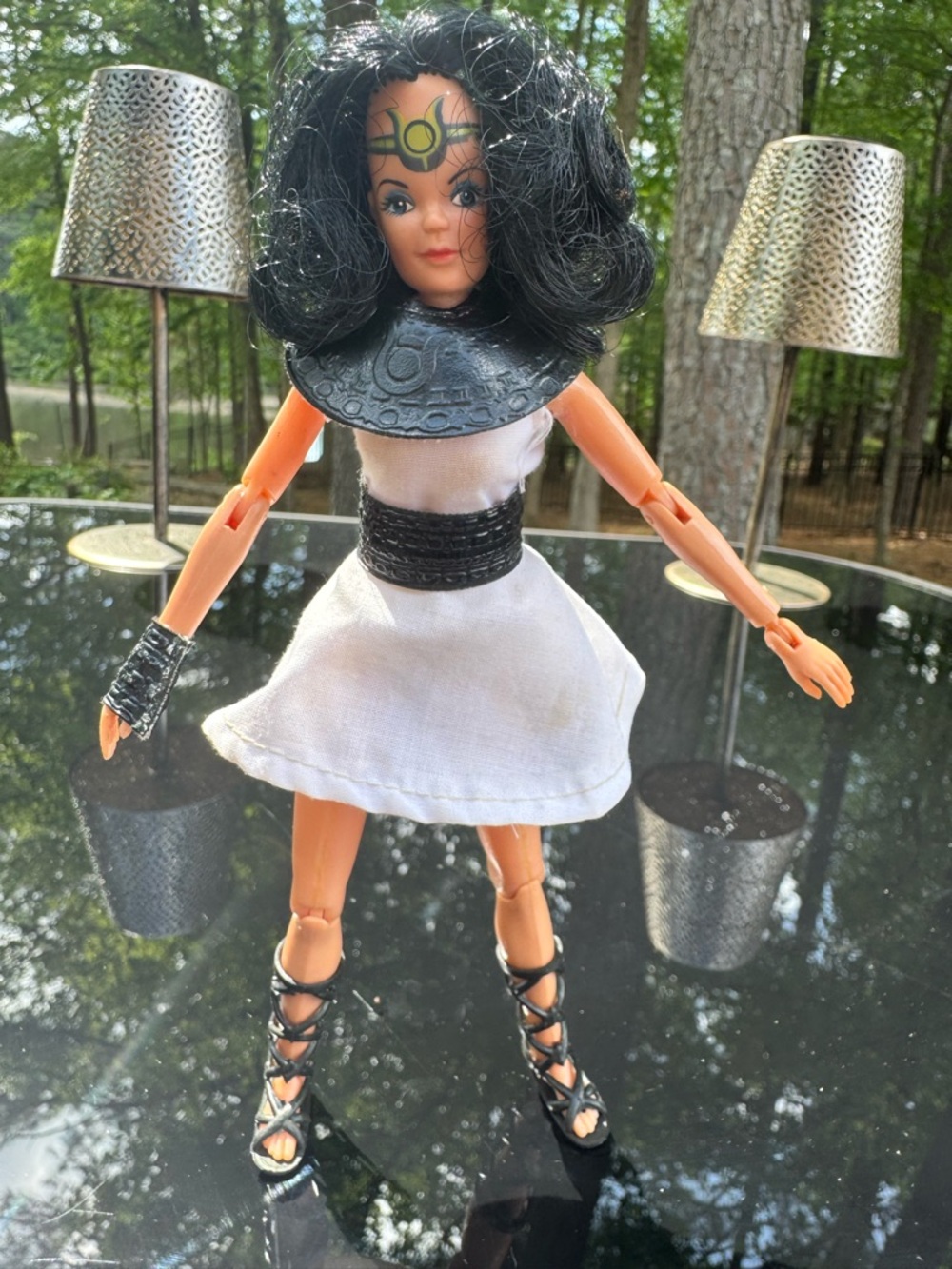 Isis Mego  1970s action figure. Black & White Warrior Doll Action Figure.